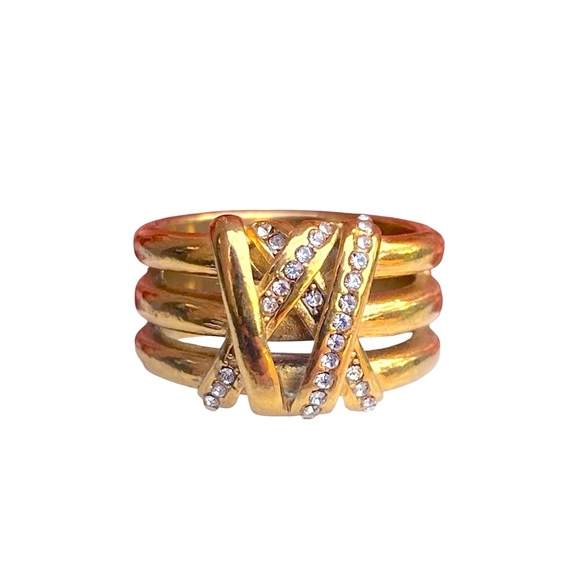 Trove Jewelry Jewelry - Wide Band Love Heart Statement Ring 18k Clad Stainless Steel